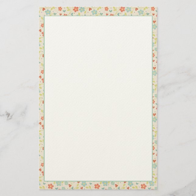 Pretty Spring Floral Stationery (Front)