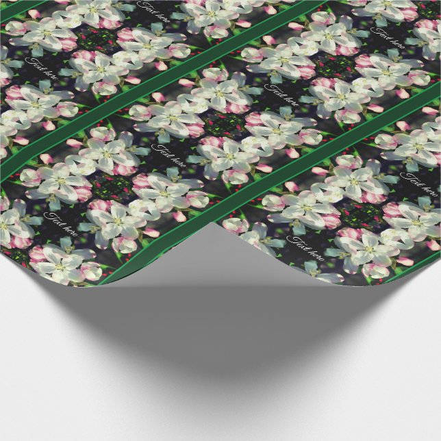 Pretty Spring Flower Blossoms Personalized Wrapping Paper (Corner)