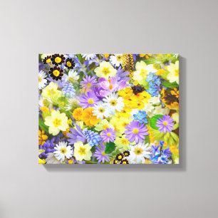 Pretty Spring Flowers Collage Canvas Print