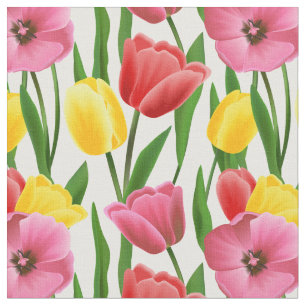 Pretty Spring Tulips Fabric