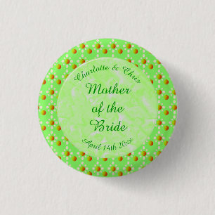 Pretty Spring Wedding Apple blossom and Apples  1 Inch Round Button