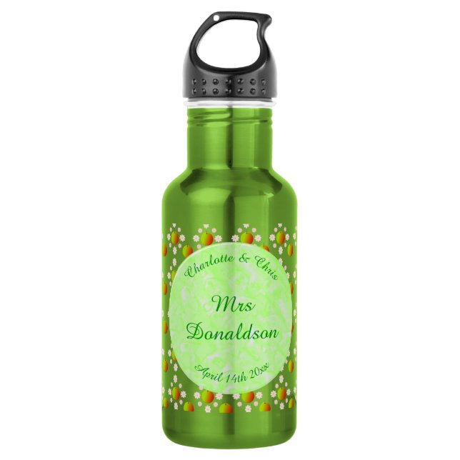 Pretty Spring Wedding Apple blossom and Apples 532 Ml Water Bottle (Front)