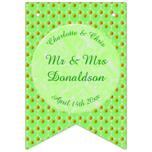 Pretty Spring Wedding Apple blossom and Apples Bunting Flags