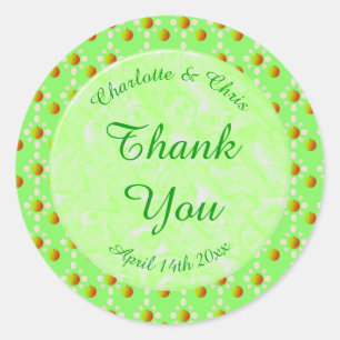 Pretty Spring Wedding Apple blossom and Apples  Classic Round Sticker
