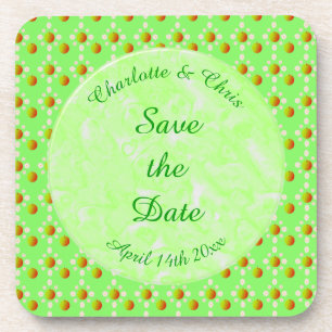 Pretty Spring Wedding Apple blossom and Apples Coaster