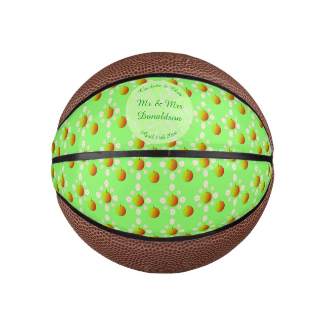 Pretty Spring Wedding Apple blossom and Apples Mini Basketball (Front)