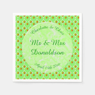 Pretty Spring Wedding Apple blossom and Apples Napkin