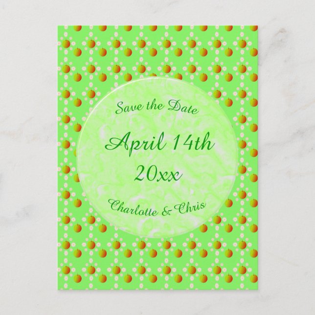 Pretty Spring Wedding Apple blossom and Apples Postcard (Front)