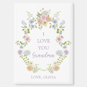 Pretty Spring Wildflowers   Love You Grandma Magnet
