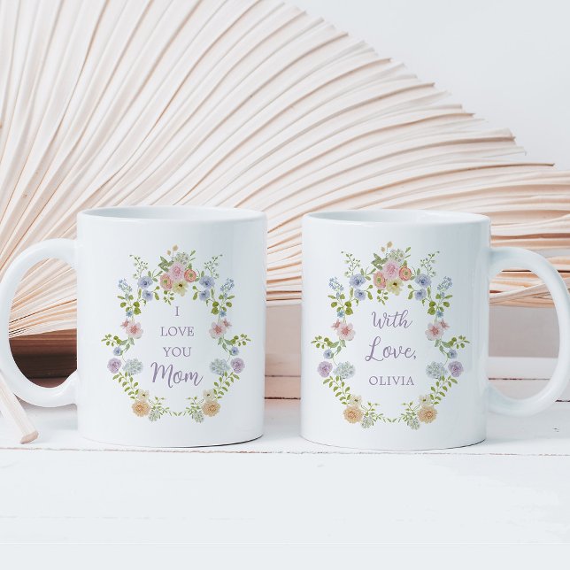 Pretty Spring Wildflowers | Love You Mom Coffee Mug (Creator Uploaded)