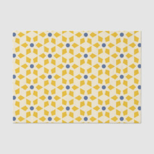 Pretty Starburst Pattern in Yellow & Blue Tissue Paper