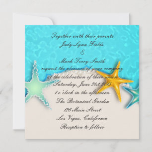 Pretty Starfish Summer Beach Invitation