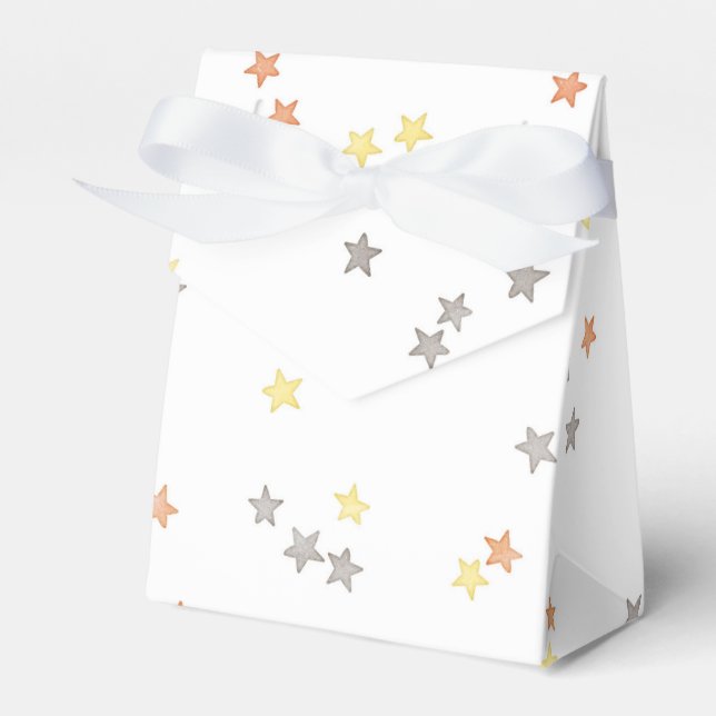 Pretty Stars Baby Shower Favor Box (Front Side)