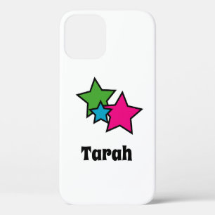 Pretty Stars Pink Blue Green Black Personalize iPhone 12 Case