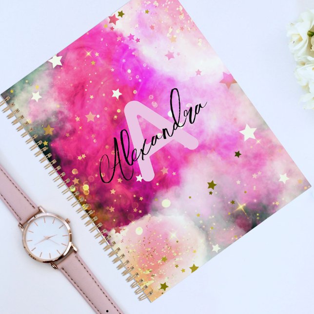 Pretty Stars Pink Clouds And Fancy Chic Script  Planner (Creator Uploaded)