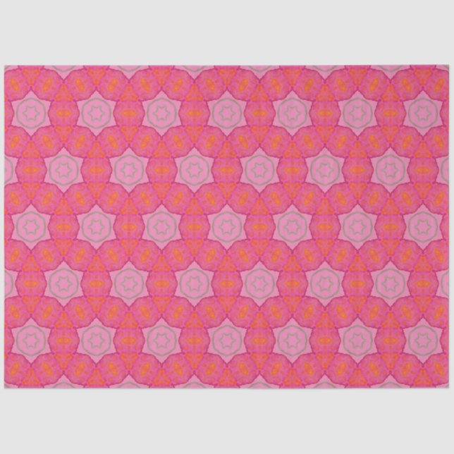 Pretty Stars Rosy Pink and Orange Tissue Paper (Front)