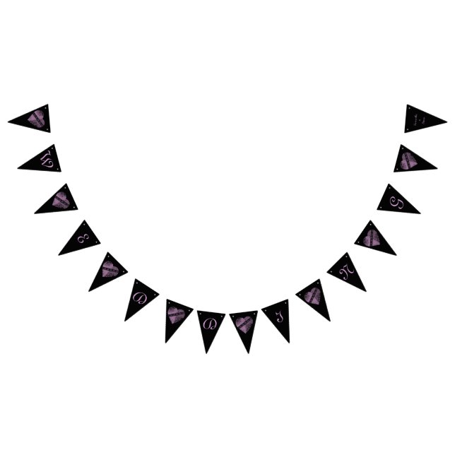 Pretty steampunk wedding hearts bunting flags (All)