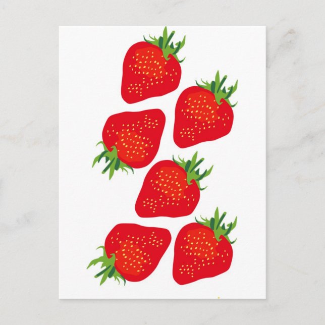 Pretty Strawberries Postcard (Front)