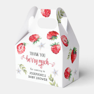 Pretty Strawberry Baby Shower Thank You Favor Box