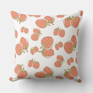 Pretty Strawberry classic trendy artwork pink Throw Pillow