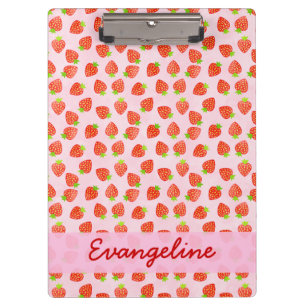 Pretty Strawberry Cream Pattern Personalized Clipboard
