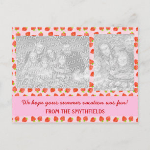 Pretty Strawberry Cream Pattern Postcard