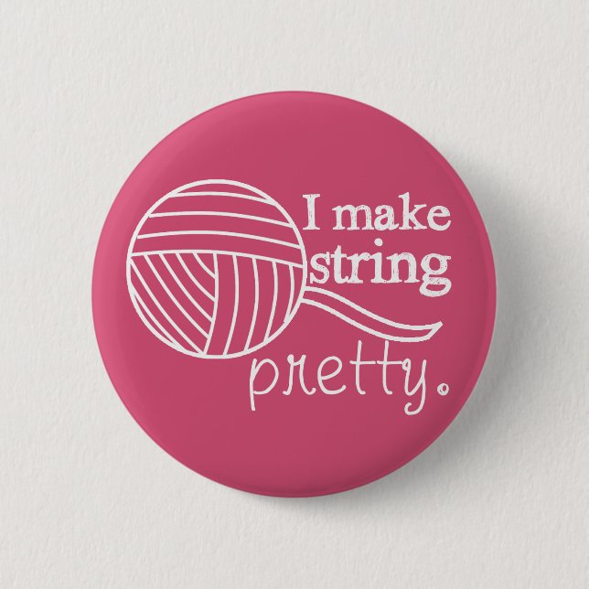 Pretty String/Yarn {Dark} 2 Inch Round Button (Front)