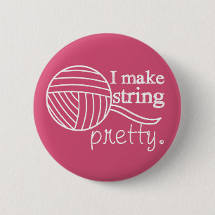 Pretty String/Yarn {Dark} 2 Inch Round Button