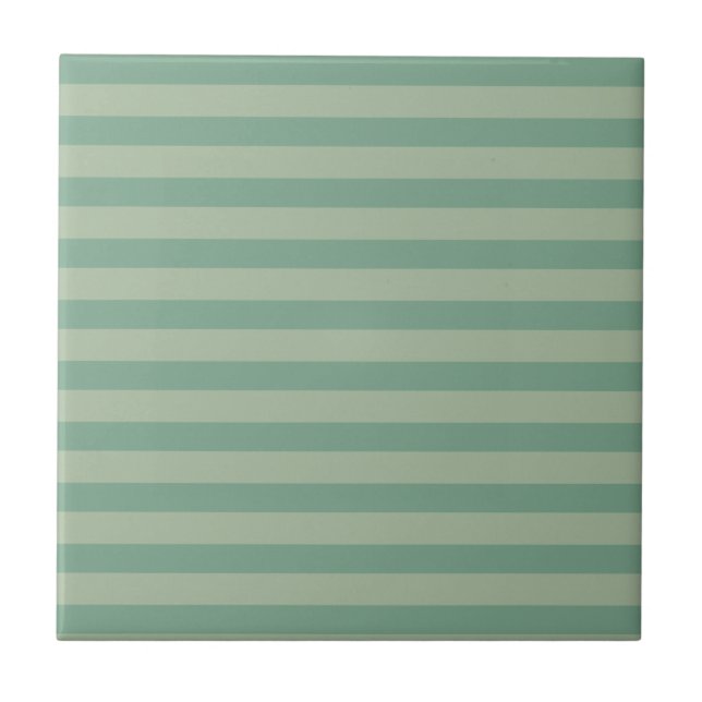 Pretty stripes in retro style Greeny home living Tile (Front)