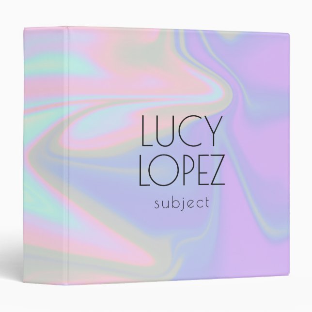 Pretty stylish modern elegant chick holographic binder (Front/Spine)