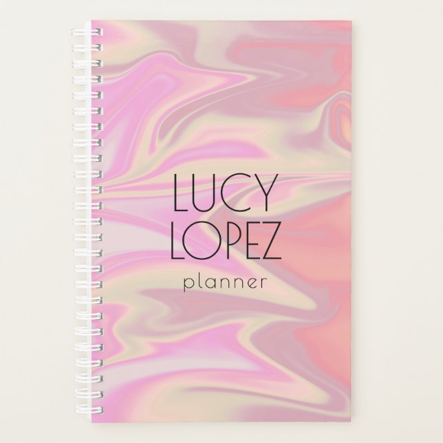 Pretty stylish modern elegant chick holographic planner (Front)