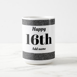 Pretty stylish personalised birthday mug gift 16th