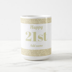 Pretty stylish personalised birthday mug gift 21st