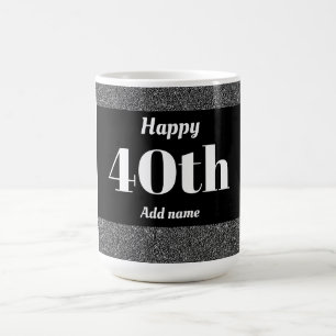 Pretty stylish personalised birthday mug gift 40th