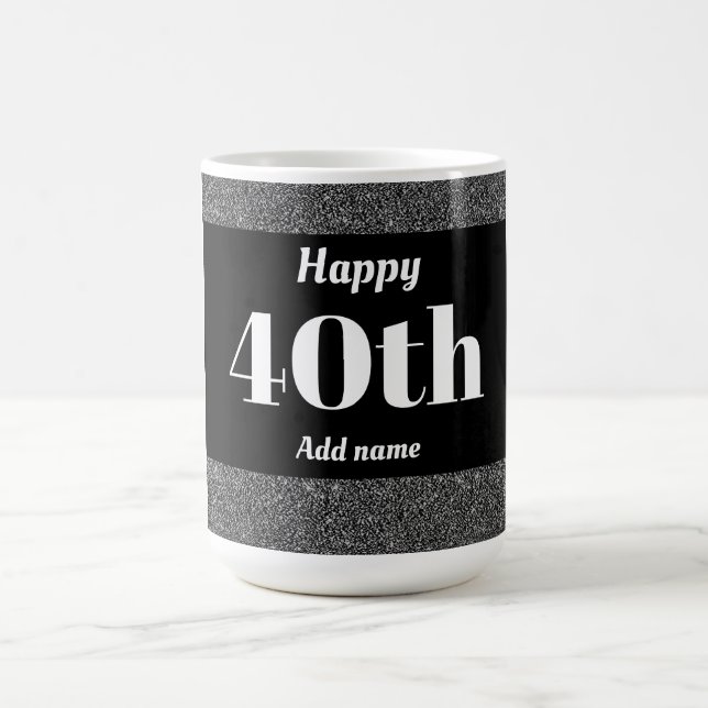 Pretty stylish personalised birthday mug gift 40th (Center)