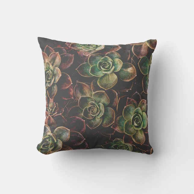 Pretty #Succulent Plants Throw Pillow (Front)