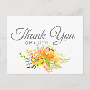 Pretty Summer Bouquet Thank You Postcard