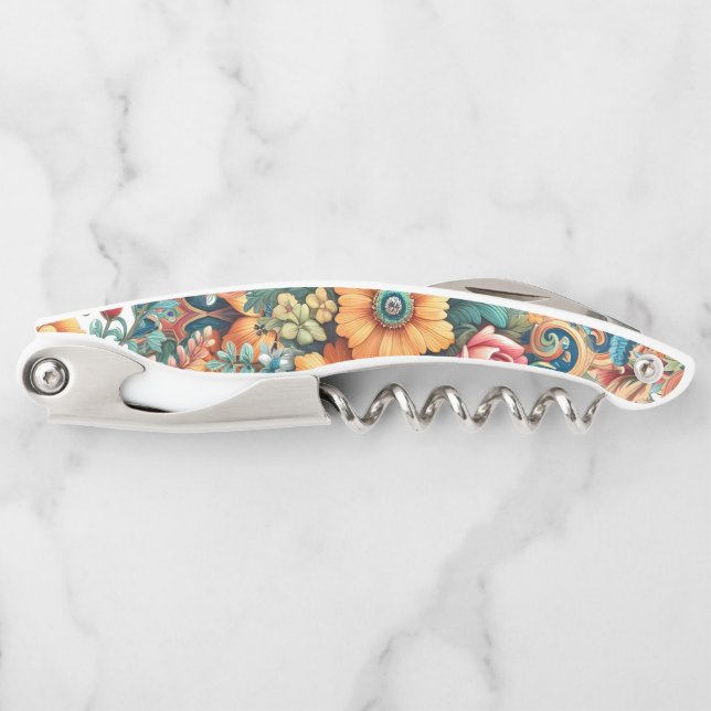 Pretty Summer Flowers Corkscrew (Front)