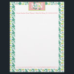 Pretty Summer Guava Pattern and Greenery Letterhead<br><div class="desc">Letterhead with Pattern of Fruit Guava</div>
