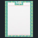 Pretty Summer Guava Pattern and Greenery Letterhead<br><div class="desc">Letterhead with Pattern of Fruit Guava</div>