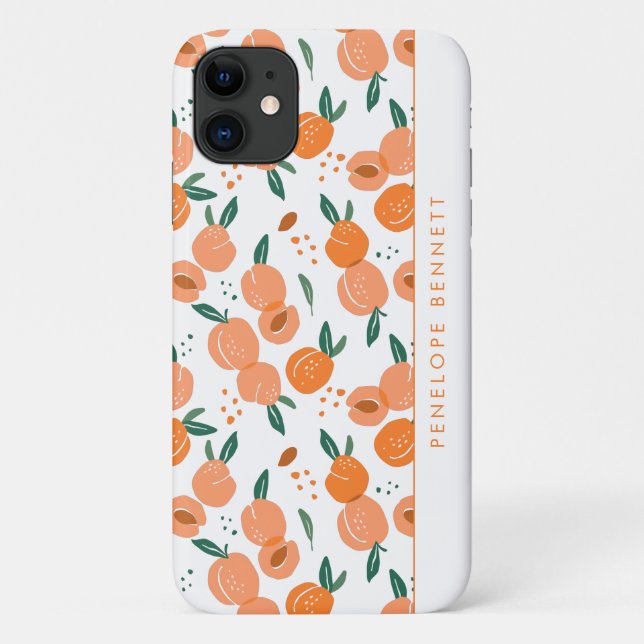 Pretty Summer Peach Pattern | Monogram Case-Mate iPhone Case (Back)