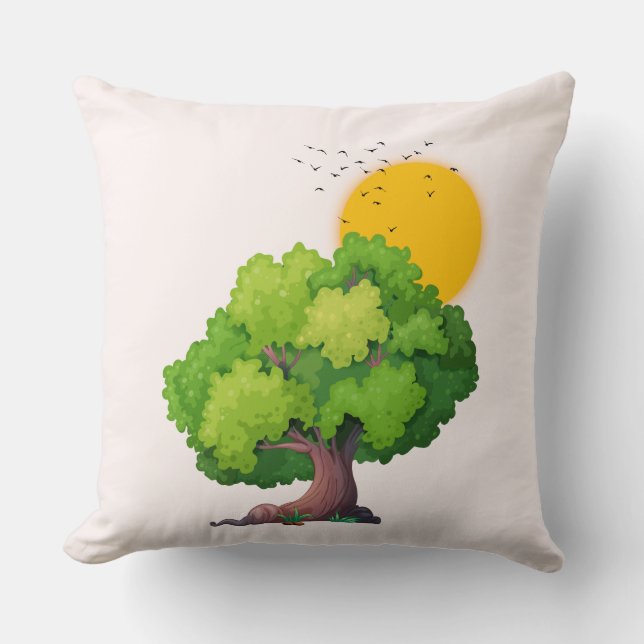 Pretty Summer Themed Throw Pillow (Front)