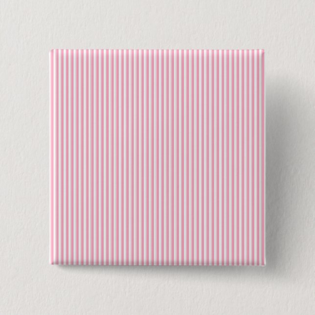 Pretty Summer Time Bubble Gum Pink Striped Pattern 2 Inch Square Button (Front)