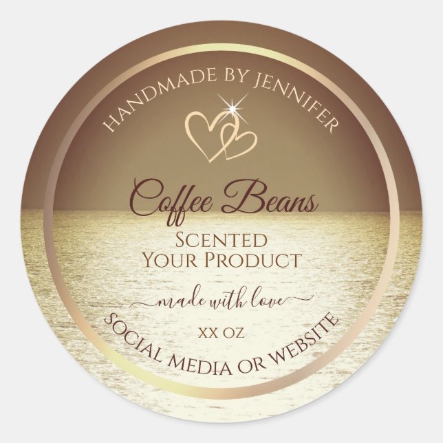 Pretty Sun over the Ocean Design Product Labels (Front)