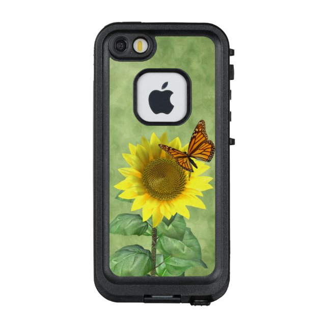 Pretty Sunflower and Butterfly LifeProof iPhone Case (Back)