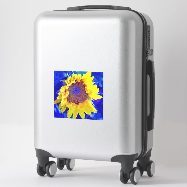 Pretty Sunflower Art Large Sticker (Suitcase)