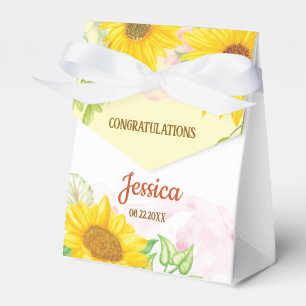 Pretty Sunflower Baby Shower  3"w x 1.5"l x 3.25"h Favor Box