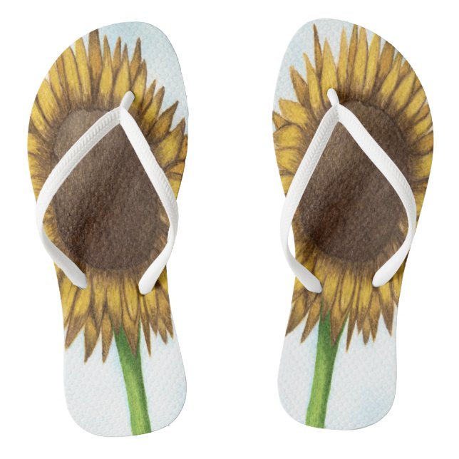 Pretty Sunflower Flip Flops (Footbed)