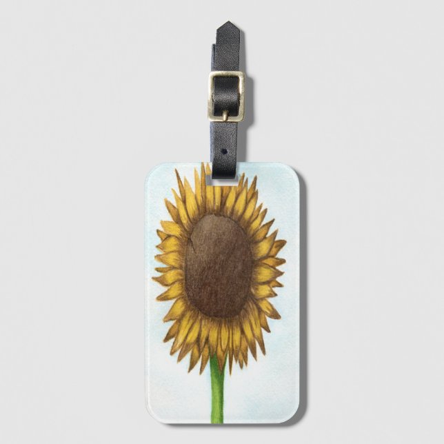 Pretty Sunflower Luggage Tag (Front Vertical)
