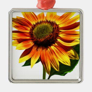 Pretty Sunflower Metal Ornament